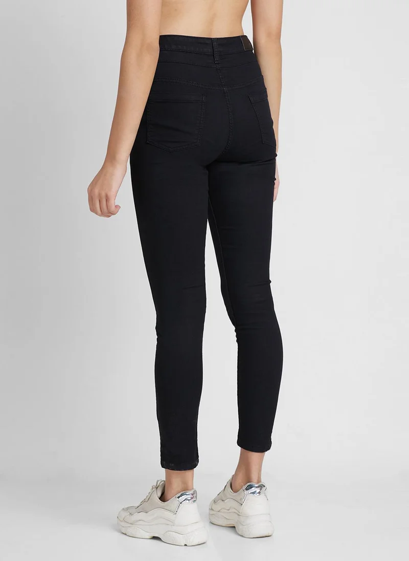 Globus  Globus Women's Jeans Black Casual with High Rise and Skinny Fit for Women | Best Price UAE